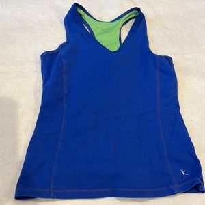 Danskin Racer back Tee size small 4-6 blue lime